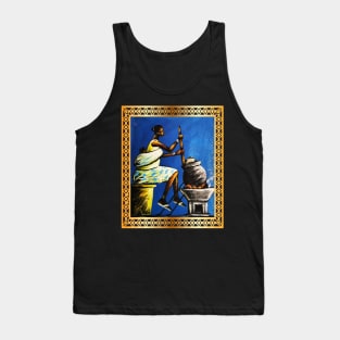 African Woman, African Mom Preparing Food, Back History Tank Top